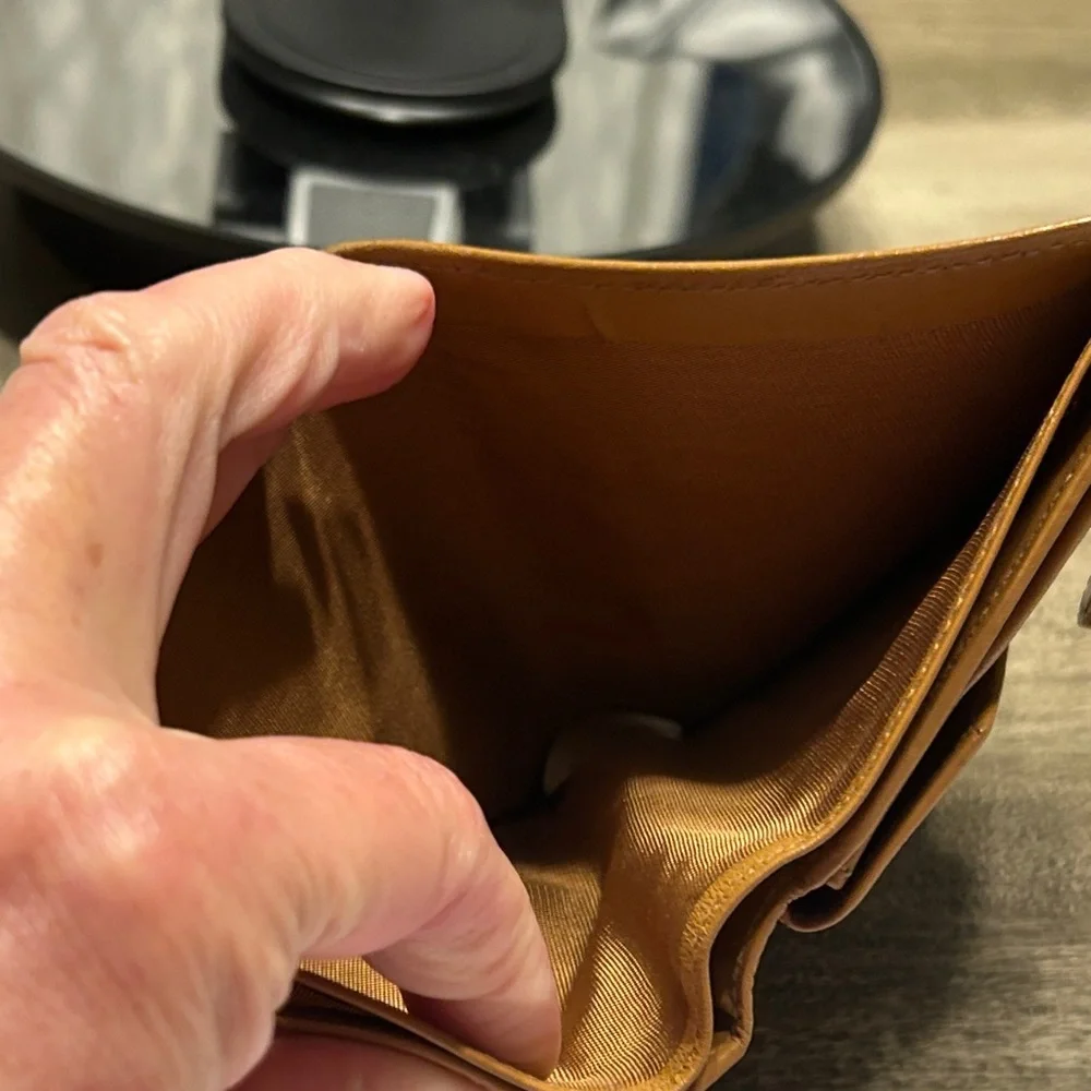 239. Celine Brown and Tan Leather Wallet - Picture 8 of 11